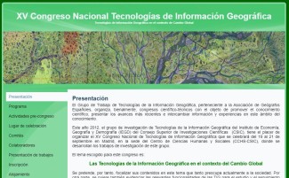 XV Congreso Nacional Tecnologías de Información Geográfica
