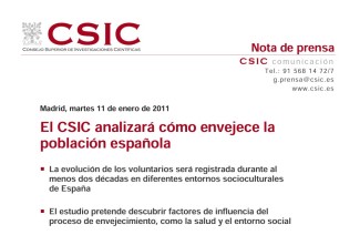 El CSIC analizará cómo envejece la población española