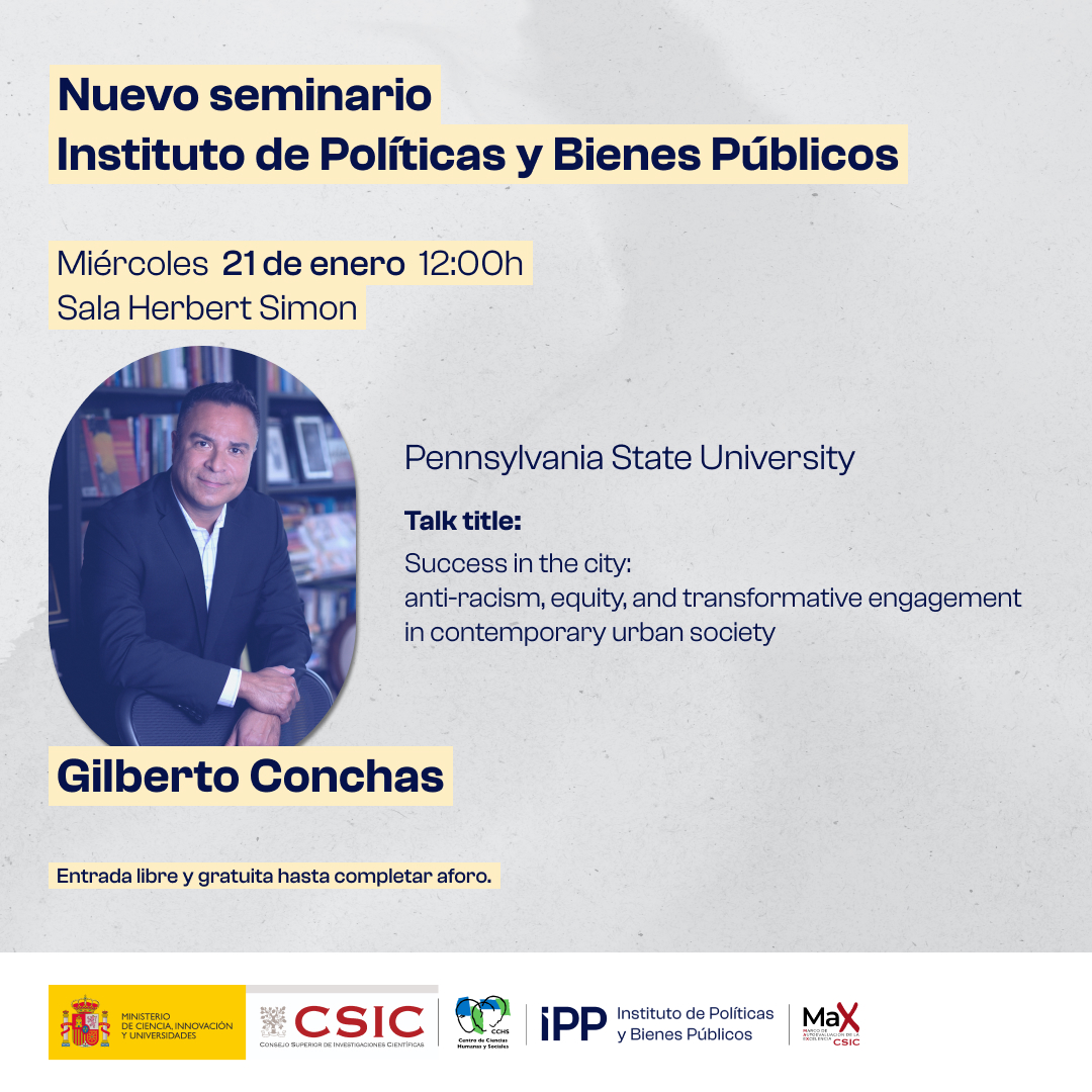 Seminario de Gilberto Conchas en el Instituto de Políticas y Bienes Públicos del CSIC