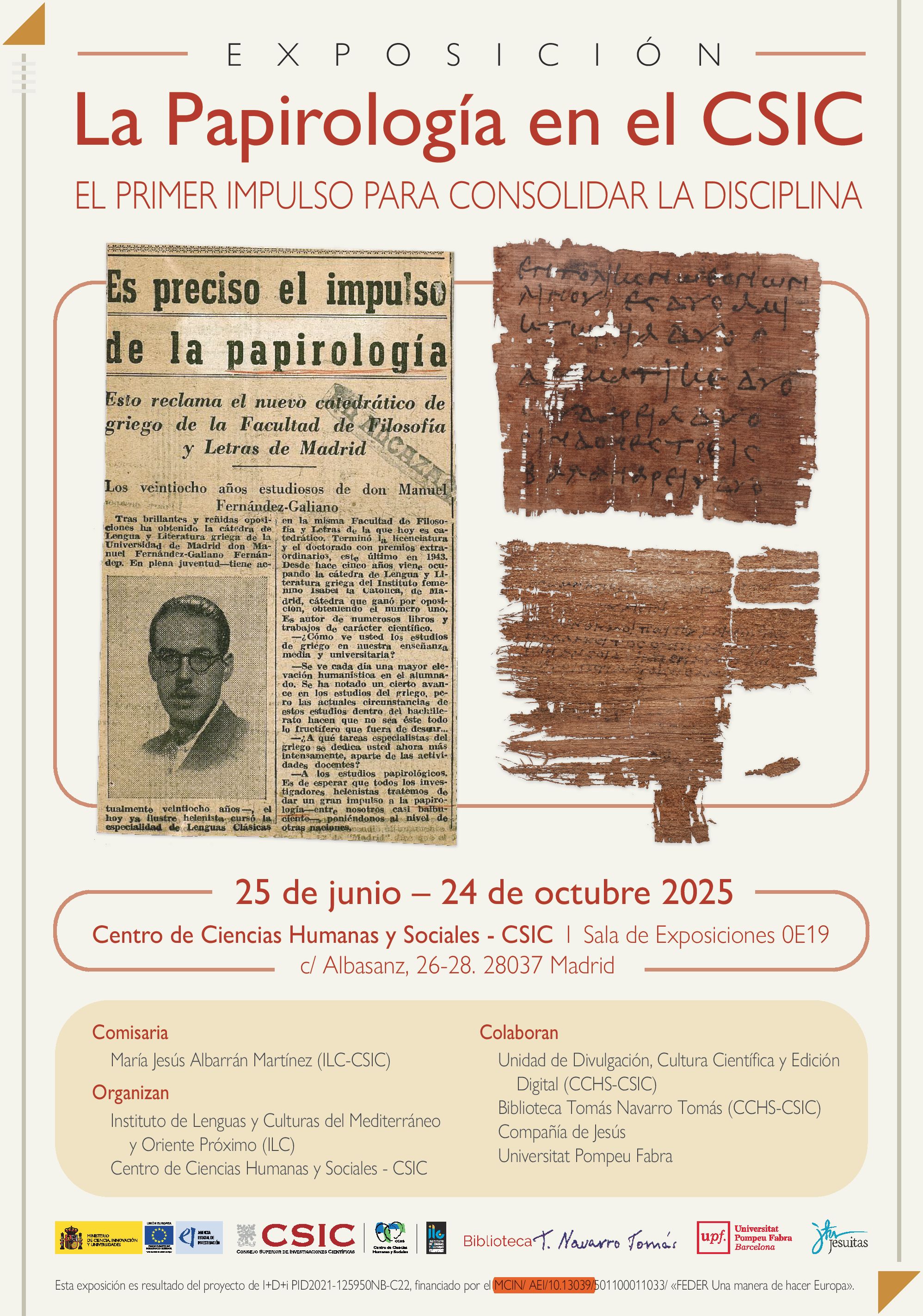 La Papirología en el CSIC. El primer impulso para consolidar la disciplina.
