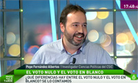 Entrevista a José Fernández Albertos (IPP) en La Sexta donde explica qué es un voto en blanco
