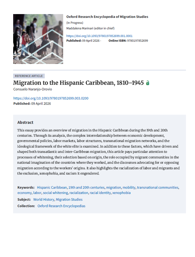 Migration to the Hispanic Caribbean, 1810-1945 