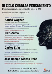 Conferencia: "Infodemia, conspiranoia y posverdad. ¿Cómo afrontar los retos de la desinformación?”