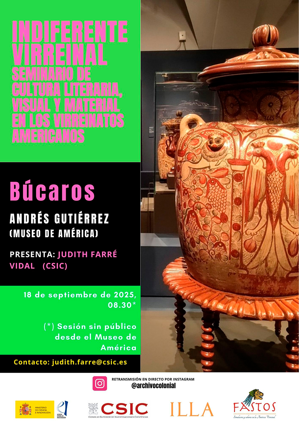 Indiferente Virreinal. Seminario de Cultura Literaria,Visual y Material en los Virreinatos Americanos: "Búcaros"