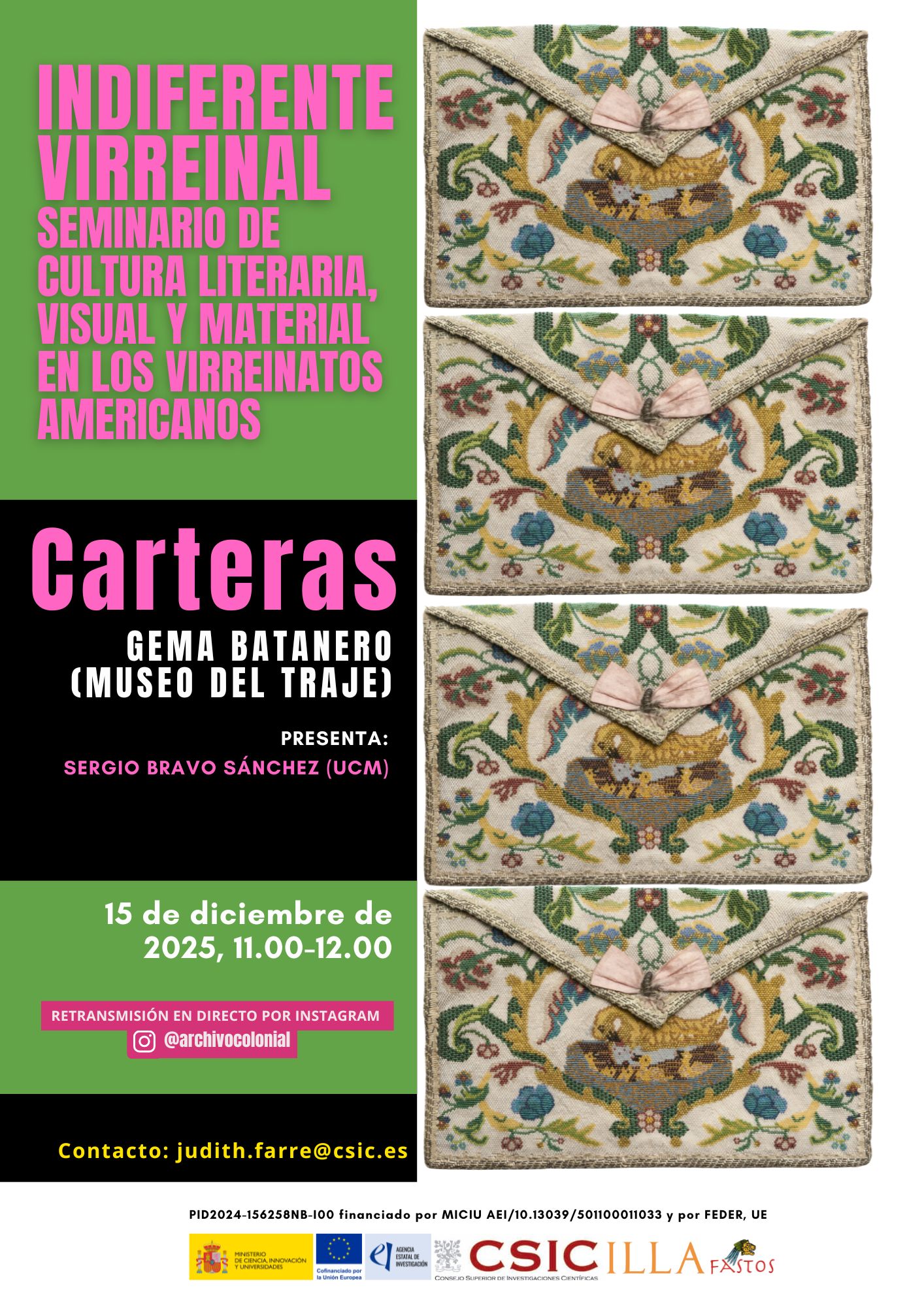 Seminario de cultura literaria, visual y material en los virreinatos americanos "CARTERAS"