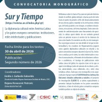 Convocatoria de artículos para el monográfico "La diplomacia cultural entre América Latina y los países europeos comunistas: instituciones, redes intelectuales y publicaciones", en la revista Sur y Tiempo