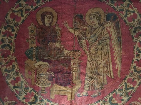 Tejido de seda de la Sancta Sanctorum, Museos Vaticanos, Roma (foto: T. Martin)