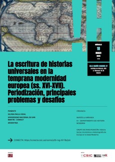 Seminario de investigación: "La escritura de historias universales en la temprana modernidad europea (ss. XVI-XVII). Periodización, principales problemas y desafíos" 