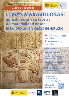 Curso de posgrado "Cosas maravillosas: aproximaciones a teorías de materialidad desde la Egiptología y casos de estudio"