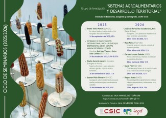 Programación del ciclo de Seminarios del Grupo de Investigación de Sistemas Agroalimentarios y Desarrollo Territorial 2025-2026