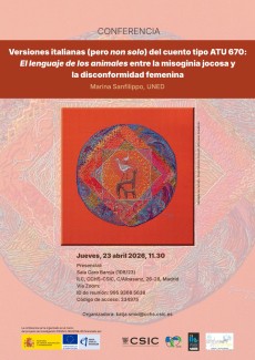 Conferencia: "Versiones italianas (pero non solo) del cuento tipo ATU 670: El lenguaje de los animales entre la misoginia jocosa y la disconformidad femenina"