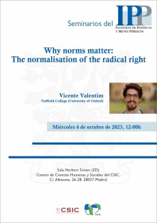 Seminarios del IPP: "Why norms matter: The normalisation of the radical right"