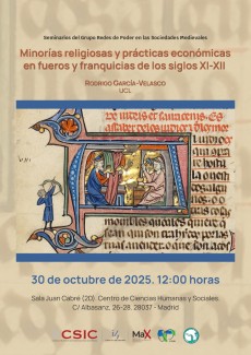 Seminarios del Grupo Redes de Poder en las Sociedades Medievales: "Minorías religiosas y prácticas económicas en fueros y franquicias de los siglos XI-XII"