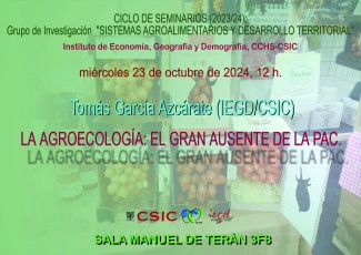 Ciclo de seminarios SADT 2024-2025 "La agroecología: el gran ausente de la PAC"