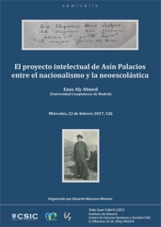 Seminario "El proyecto intelectual de Asín Palacios entre el nacionalismo y la neoescolástica"